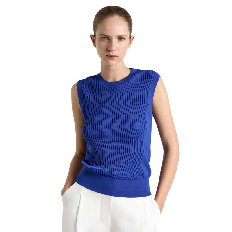 Cue Textured Round Neck Knit Tank image number 4